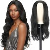 Synthetic Wavy Long Black Wigs for Women 26 Inch Middle