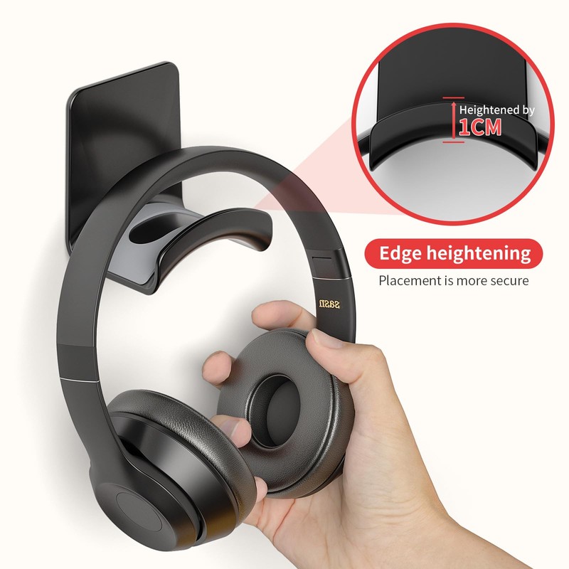 Liboer Headphone Wall Mount Mini Headphone Hook Holder with Strong