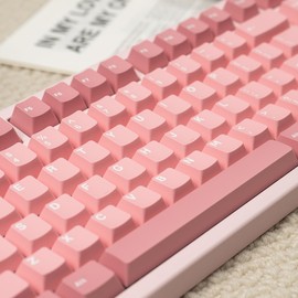121 Keys Double Shot Keycaps Cherry Profile Mixed Pink Keycaps Set Fit for 61/64/87/104/108 Cherry Mx Gateron Switches Mechanical Keyboards