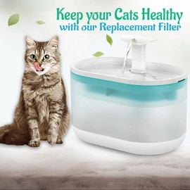 8 Pack Replacement Cat Water Fountain Filters with 8 Sponges Compatible with PETLIBRO Capsule Pet Fountain: PLWF002, 71oz/2.1L for Ultra Quiet Pet Water Fountain