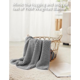 YnM Chunky Cotton Knit Throw Blanket, Medium Weight Cable Knit Throws for Bed Couch Sofa, Comfy & Relaxing, Decorative Piece for Farmhouse Boho Rustic Scandinavian Chic Vibe, Quarry Grey 60x80 Inches