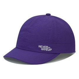 Clakllie Quick-Drying Short Brim Cap for Men Women Lightweight Baseball Cap with Short Peak Waterproof Running Dad Caps, CDGE-BSSQ2505-Purple, Unit size