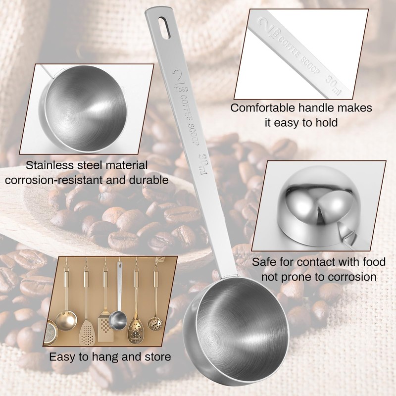 Kaffeelöffel Portionierer Messlöffel Kaffeedosierlöffel Kaffee Kaffeelöffel Edelstahl Edelstahl Kaffeelöffel Mit