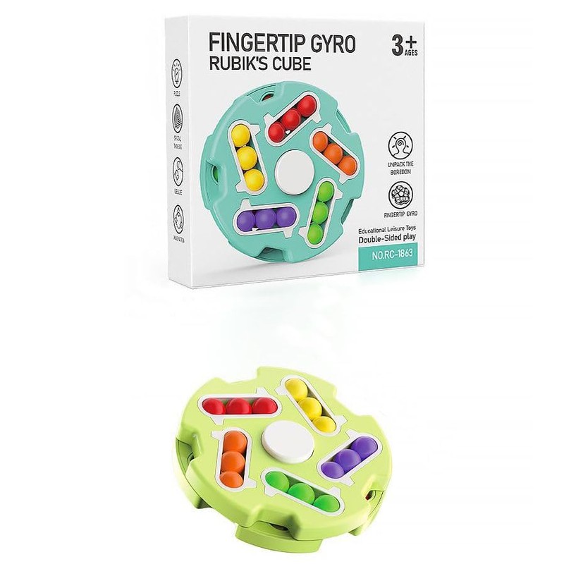 Jeu d'aptitude. Rubik's Cube Rotatif. Casse-tête à billes. Turquoise