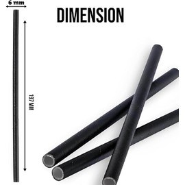 GILORRA Paper Straws, Paper Drinking Straws Bio-Degradable Drinking Paper Straws Wedding Party, Party Straws, Restaurant, Juice Drinking Straws (Balck 15O)