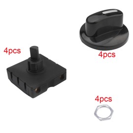 RUNCCI-YUN 4 Set 4-Position 3-Speed Fan Selector Rotary Switch Governor 120V-250V 10A Speed Selector for Fan Heater with Knob