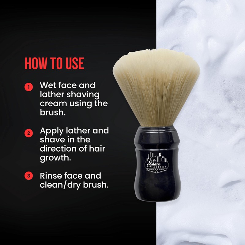 Shaving Factory Hand Made Shaving Brush, Small, Black