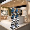 PUJIANG Folding Literature Rack, 6 Pockets Metal Brochure Holder Stand