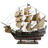 SAILINGSTORY Wooden Pirate Ship Model Black Pearl 27" Beige Sails