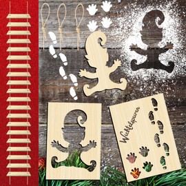 DADAPANGHU Gnome Accessories Christmas, Gnome Stencil Footprints, Gnome Stencil Window, Gnome Rope Ladder, Gnome Door Accessories, Wooden Gnome Accessories, Secret Santa House Accessories, Christmas