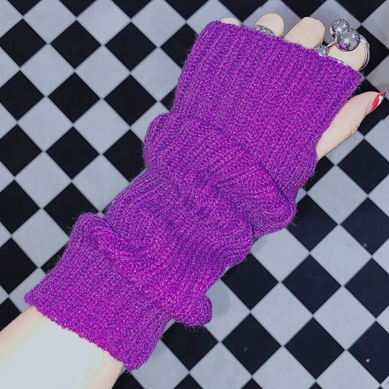 shunxinersty Knit Sleeve Knit Arm Sleeve Thumb Hole Glove Winter