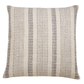 SARO LIFESTYLE "Alexandria Collection Woven Striped Down Filled Throw Pillow, 22"", Ivory