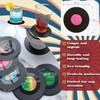 Retro Vinyl Record Coasters (24 Pcs) with 2 Holders –