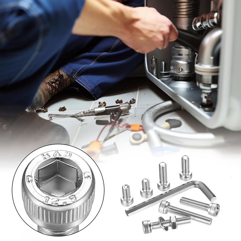 120 Piece M6 Screws Set, Cylinder Screws Nuts Set, Hexagonal