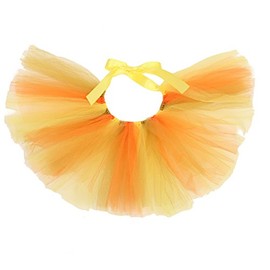 Handcrafted Thanksgiving Yellow, Orange, Gold Mesh Tutu for Dogs