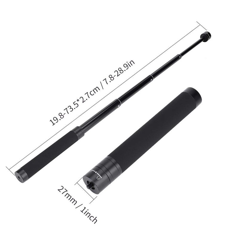 Gimbal Selfie Stick Varilla de extensión Aleación de Aluminio 1/4