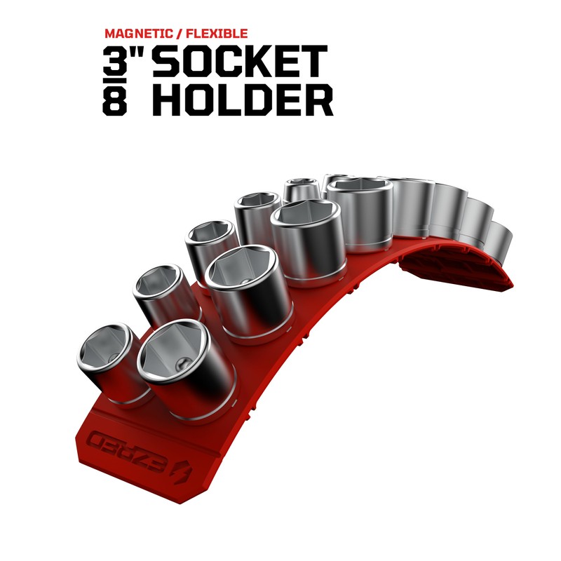 3/8" Magnetic Flexible Socket Holder Holds 18 Sockets Ultra-Flexible Non-Marring