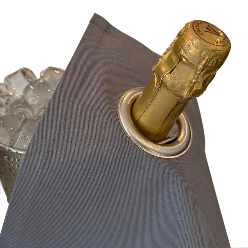 Classic Bottle Cloth, 42 cm, Cotton, Corner Metal Ring (Platinum