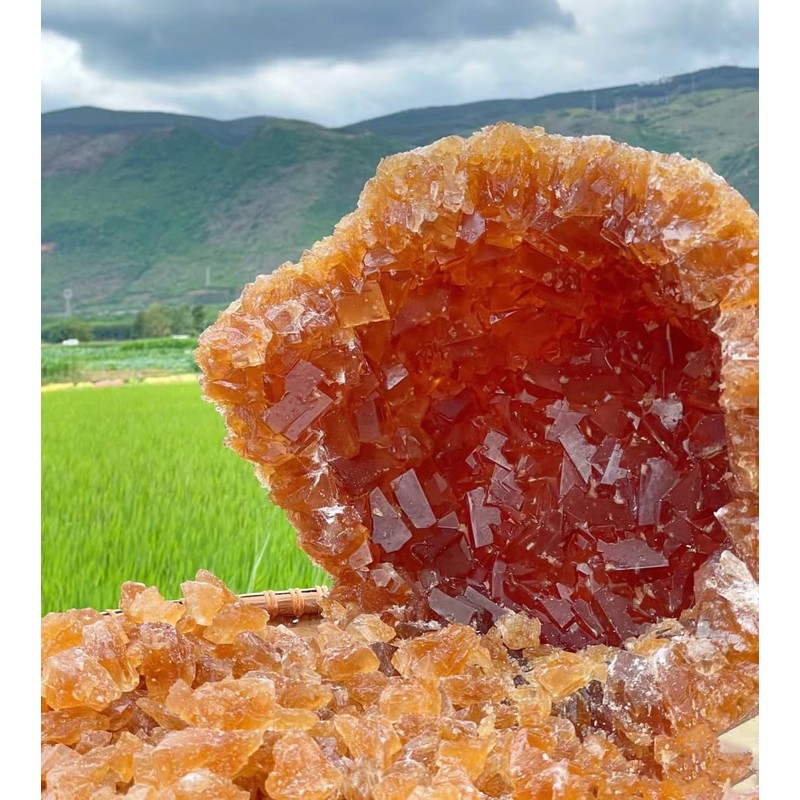 MOORCHOCO Yellow Rock Sugar for Pho, Medium-Sized (Large particles 10.58oz)