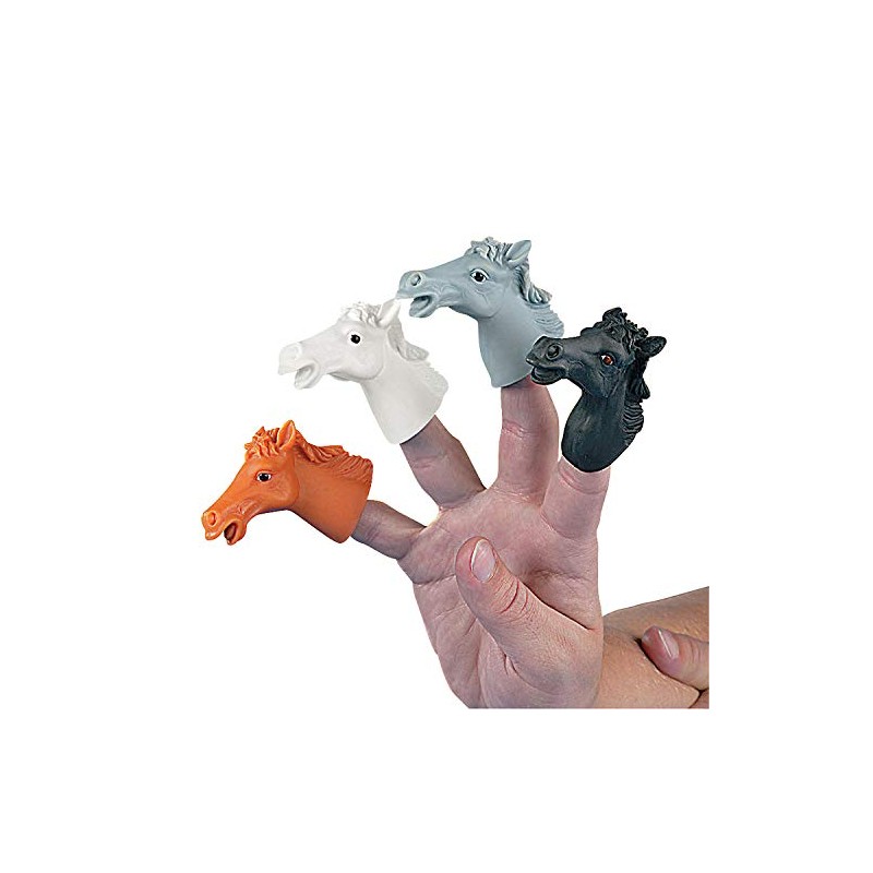 Fun Express - Vinyl Horse Finger Puppets - Toys -