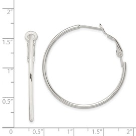 925 Sterling Silver Hinged Polished Omega back Clip-Back Earrings 36x35mm Wide-Clip on Earring for Women