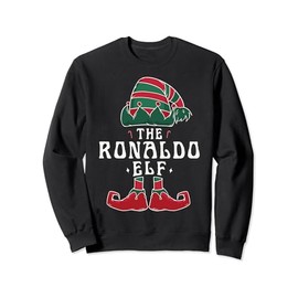 Ronaldo Elf Family Matching Group Christmas Mom Dad Kids Sweatshirt, black