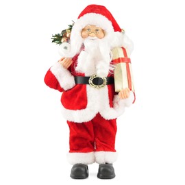 The Magic Toy Shop Standing Santa Claus Figure 12" - Ideal Size for Mantels Tabletops Shelves - Traditional Christmas Decorations Indoor Father Christmas Figures Xmas Christmas Ornaments for the Home