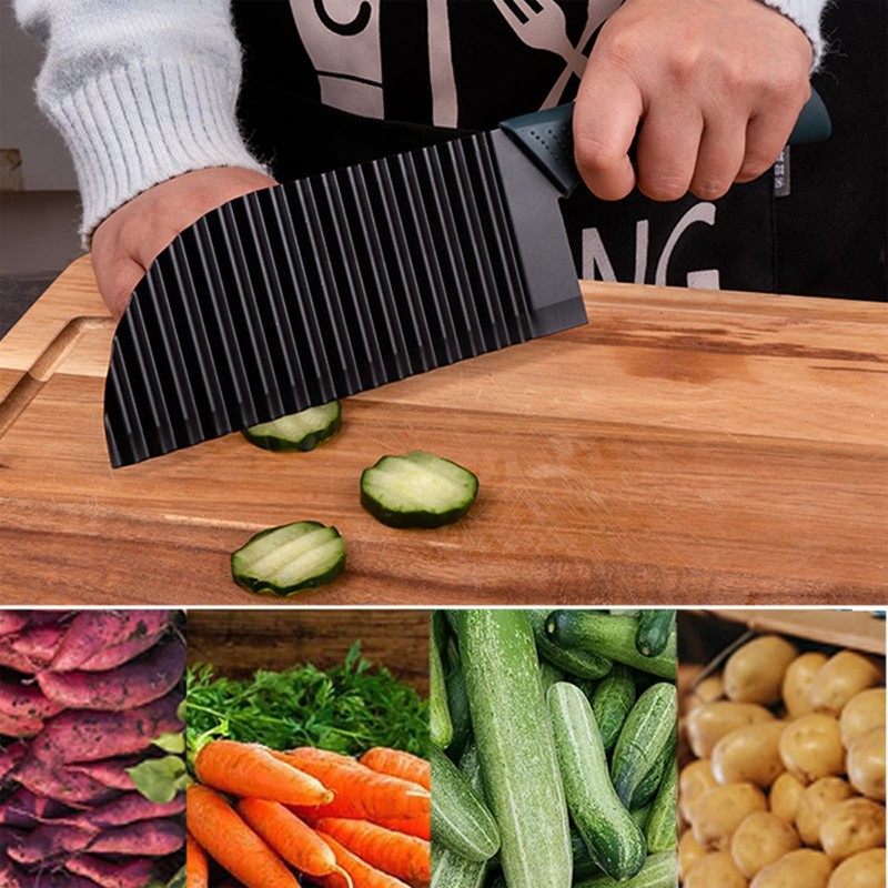 Lamkrtlp Crinkle Slicer, Stainless Steel Potato Chipper Chip Cutter, Crinkle