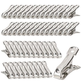RAINFLOW 50 PCS Garden Clips-Stainless Steel Greenhouse Clamps,Grip Strong Heavy Duty Metal Greenhouse Supplies,Garden Clips for Netting, Hoops,Shade Cloth,