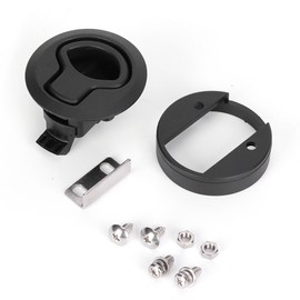Round Black Flush Pull Slam Latch Deck Hatch Handle Lock for Marine Boat RV Drawers