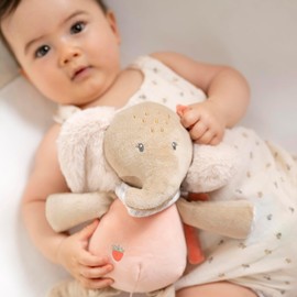 Nattou Kuscheltier Elefant, Wegbegleiter ab der Geburt, Ca. 29 cm, Polyester, Flo, Oli & Ernest, Oli Pink
