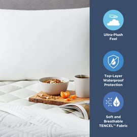 Dr. Oz Good Life Safe in Bed Plush Mattress Pad – Waterproof Mattress Protector – Mattress Cover, Dorm Room Essentials , Twin XL, White