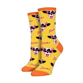 Socksmith Women's Milk Diva Crew Socks, yellow