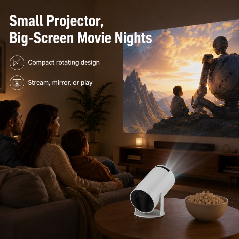 HY300 Pro+ Projector for Home Entertainment - 720P Android 14