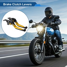 Motoforti Short Long Brake Clutch Levers for Yamaha TMAX560 2019-2020 Adjustable Motorcycle Handlebar Brake Lever Aluminum Alloy Black Head Gold Tone Handle