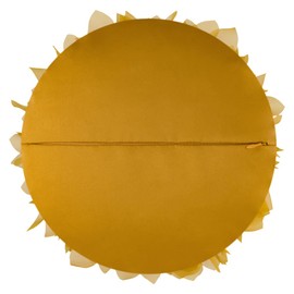 JWH Handmade Sunflower Throw Pillow Cover Aesthetic Decorative 3D Flower Accent Pillow Case Round Cushion Yarn Pillowcase Bed Couch Bedroom Chair 12 Inch Mustard Yellow