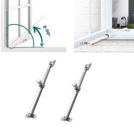 Loong Reform 335mm Casement Window Stay Stainless Steel Security Window Latches Adjustable Telescoping Wind Brace, 2pcs