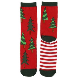 Lazy One Men and Women's Novelty Crew Socks, Funny Crew Socks For Men and Women, Christmas Socks (Trees)