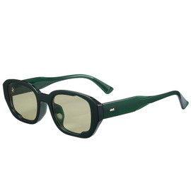 Cyxus Sunglasses for Women Men Trendy Sunglasses UV Protection for Outdoor 1271 (Bright Black Frame Geen Lens)