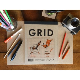 Made in The USA: Premium Grid Paper Creative Project Pad for Pencil, Ink, and Marker. Great for Art, Design and Education. (Jumbo 8.5" x 11") (5 Pads)