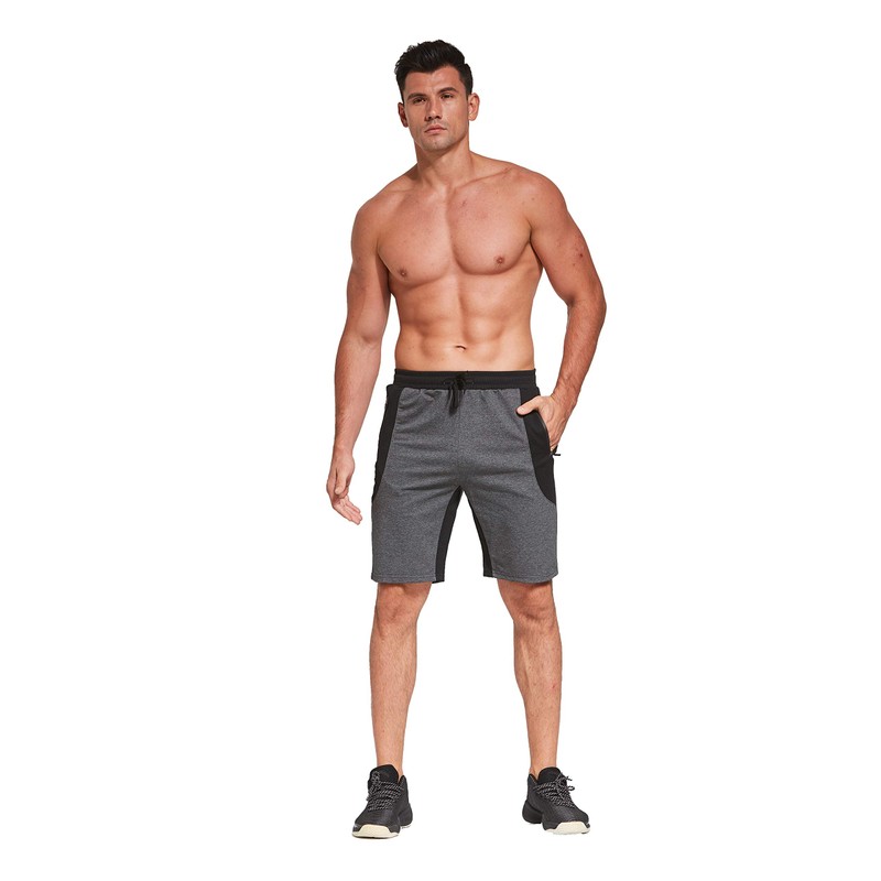 Tansozer Men's Cotton Shorts with Zip - darkgray, size: m