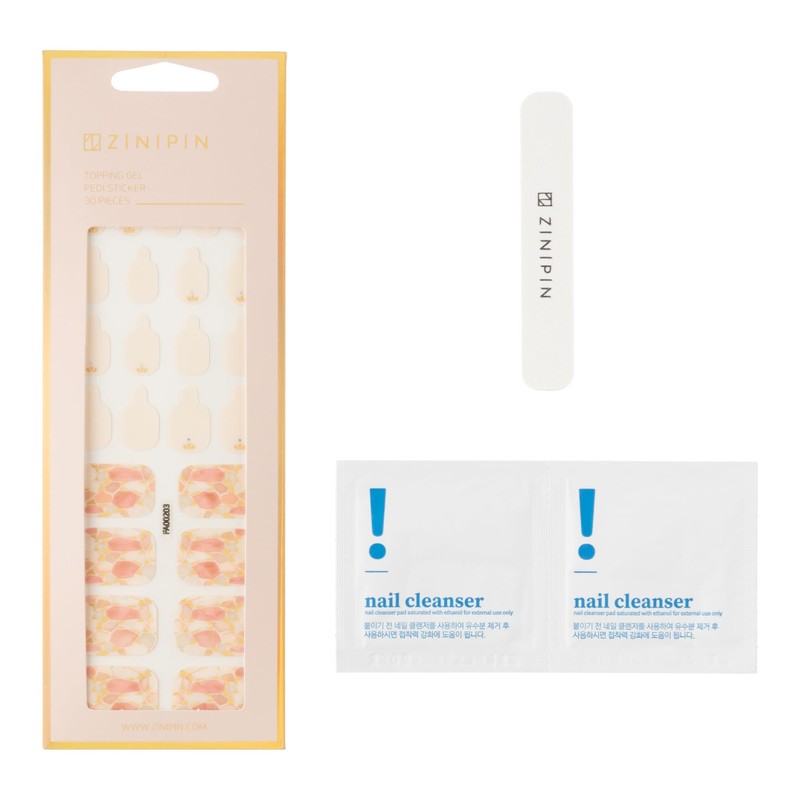 ZINIPIN FA00203 Just Stick Foot Nail Seal White Pink Shell