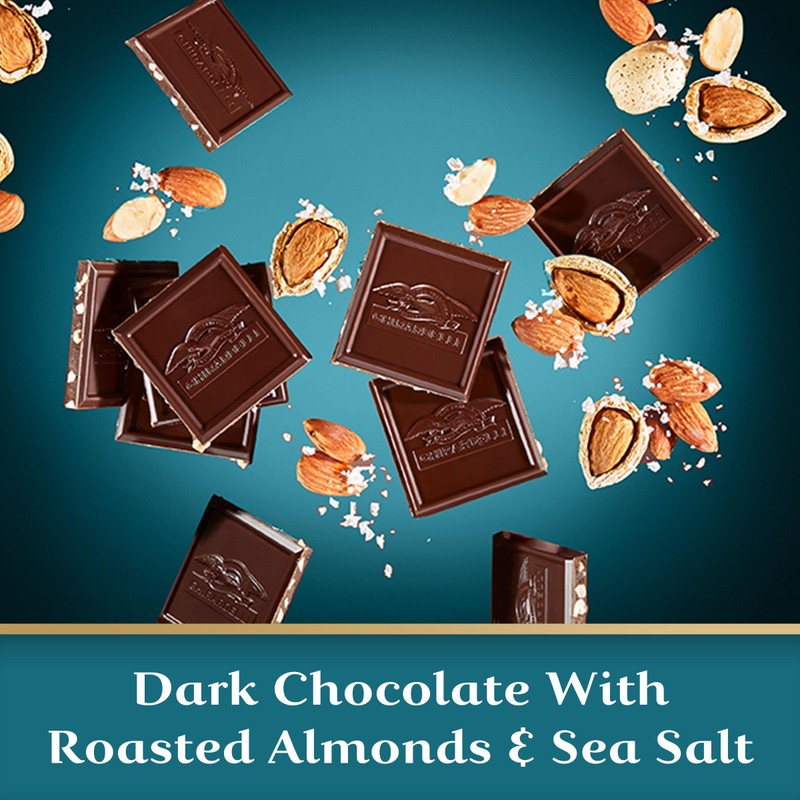 GHIRARDELLI Intense Dark Chocolate Squares, Sea Salt Almond, 4.12 Oz