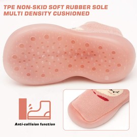 WEAPRIL Baby Toddler Slippers Sock Shoes Non-Skid Soft Sole Infant Boys Girls Slippers First Walker Breathable Indoor Floor Kids Slippers Pink Sock Shoes