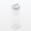 Muji MDC48A2A Horizontal Water Bottle with Strainer, White, Approx. 3.3