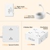 Flat Plug Power Bar with USB C, SMALLRT 6.5FT Flat