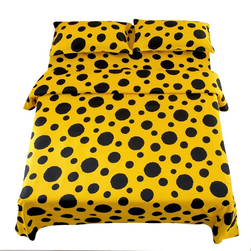 HOOBUY Soft Microfiber Printed Bed Sheets Set,All Seasons Bedding 4-Piece,Includes