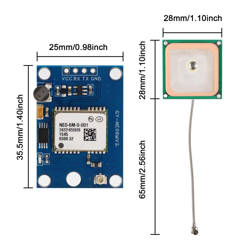 APKLVSR GPS Module, GPS GPS6MV2 Module with Antenna Flight Control,