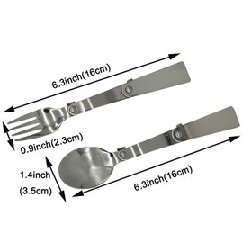 Maydahui 6PCS Foldable Spoon Fork Portable Camping Cutlery SUS 18/10（304）Stainless Steel Spork Multi-Functional Folding Fruit Forks for Travel Outdoors Tableware Hiking Survival Camping