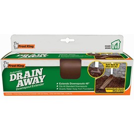 Frost King DE46BR Automatic Plastic Drain Away Downspout Extender, Extends 4-Feet, Brown